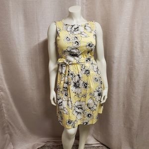 Yellow Floral Sleeveless Dress